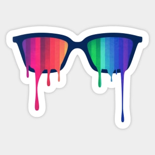 Love Wins! Rainbow - Spectrum (Pride) / Hipster Nerd Glasses Sticker